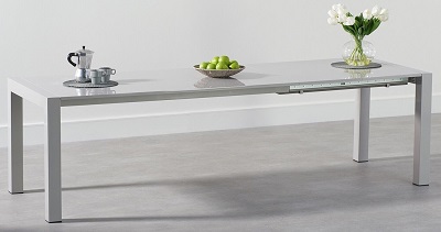 Jamie Extending Light Grey High Gloss Dining Table