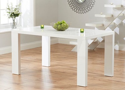 Metz White High Gloss Dining Table