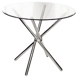 Criss Cross Round Glass Dining Table