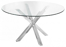 Crossley Round Glass Dining Table