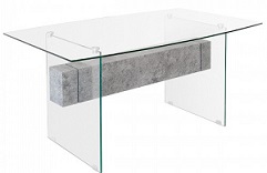 Glass Stone Glass Dining Table